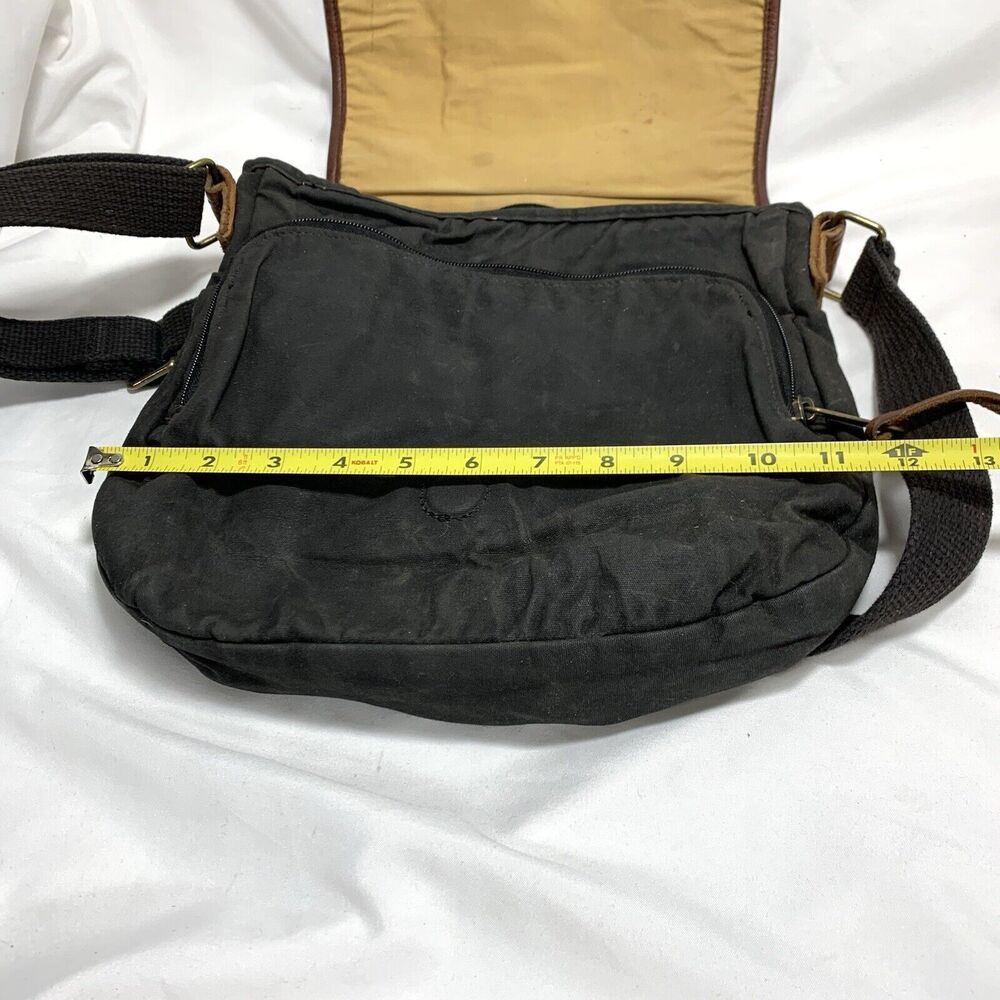 DULUTH TRADING Oil Cloth Sling Crossbody Messenger Bag Black - Picture 8 of 10